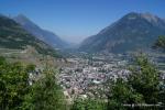 Ein Blick über das Städtchen Martigny im Schweizer Kanton Wallis