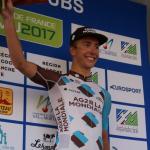 Benoit Cosnefroy - hier als Sieger der Bergwertung bei der Tour du Doubs 2017 - ist der Sieger des GP Isbergues und Weltmeister der Klasse U23