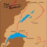 Grober Streckenverlauf der Tour de Romandie 2008