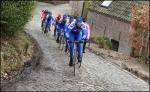 Team Quickstep  beim Warmfahren vor dem Rennen