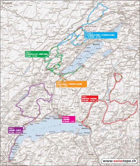 Streckenverlauf Tour de Romandie 2009