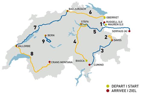 Streckenverlauf Tour de Suisse 2009