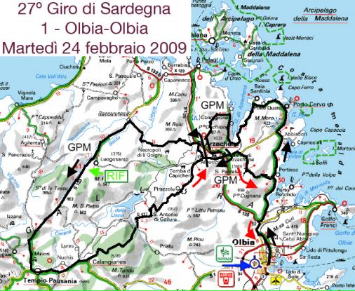 Streckenverlauf Giro di Sardegna 2009 - Etappe 1