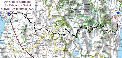 Streckenverlauf Giro di Sardegna 2009 - Etappe 3