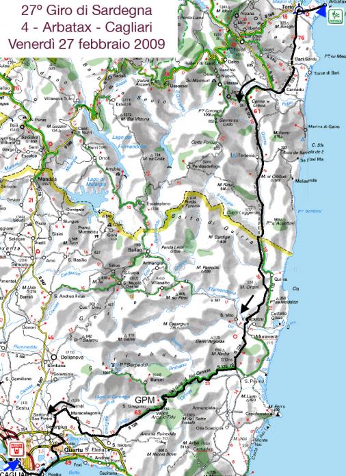 Streckenverlauf Giro di Sardegna 2009 - Etappe 4