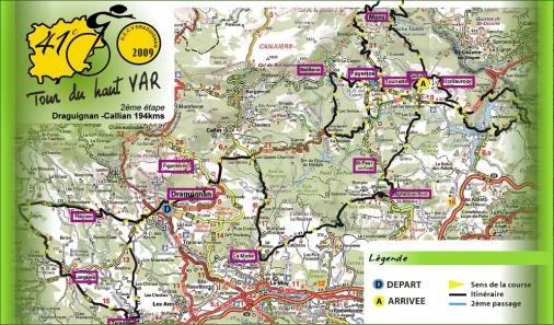 Streckenverlauf Tour cycliste international du Haut Var 2009 - Etappe 2