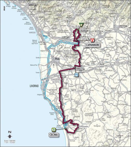 Streckenverlauf Tirreno - Adriatico 2009 - Etappe 1