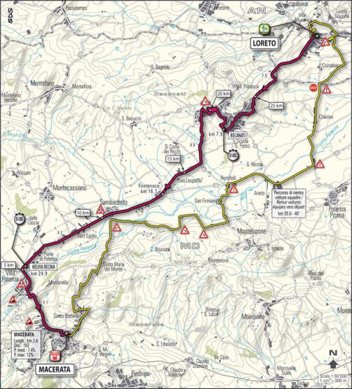 Streckenverlauf Tirreno - Adriatico 2009 - Etappe 5