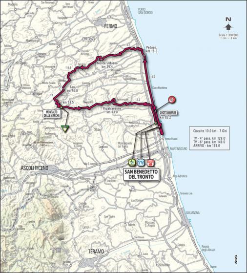 Streckenverlauf Tirreno - Adriatico 2009 - Etappe 7