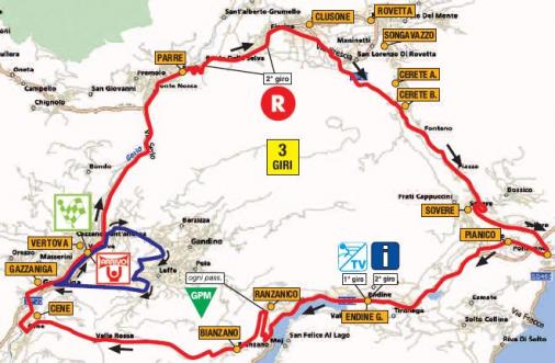 Streckenverlauf Settimana Ciclistica Lombarda 2009 - Etappe 4