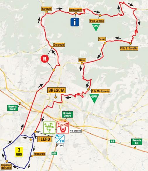 Streckenverlauf Settimana Ciclistica Lombarda 2009 - Etappe 5