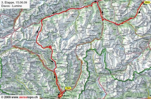 Streckenverlauf Tour de Suisse 2009 - Etappe 3