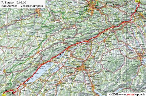 Streckenverlauf Tour de Suisse 2009 - Etappe 7