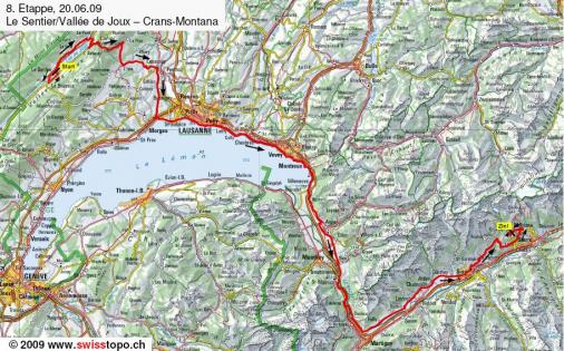 Streckenverlauf Tour de Suisse 2009 - Etappe 8