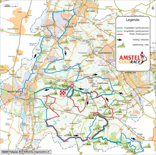 Streckenverlauf Amstel Gold Race 2009
