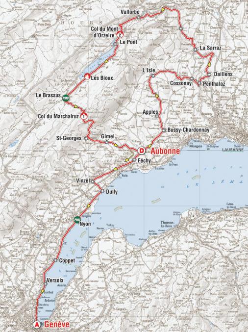 Streckenverlauf Tour de Romandie - Etappe 5