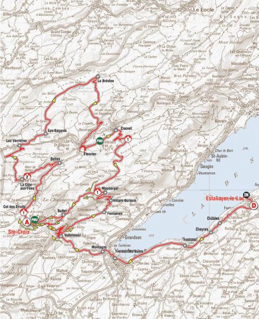 Streckenverlauf Tour de Romandie - Etappe 4