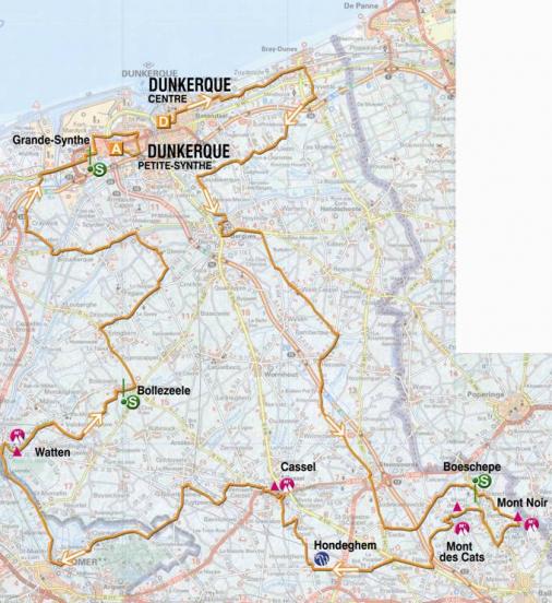 Streckenverlauf 4 Jours de Dunkerque 2009 - Etappe 1