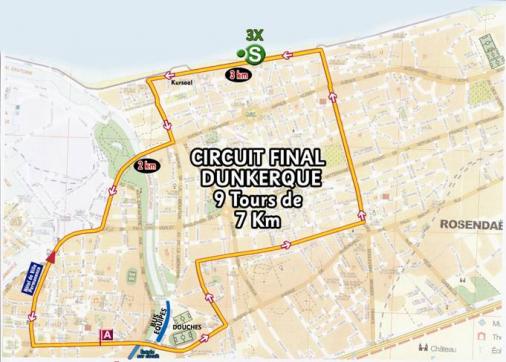 Streckenverlauf 4 Jours de Dunkerque 2009 - Etappe 6, Rundkurs