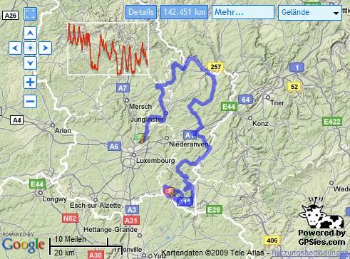 Streckenverlauf Skoda-Tour de Luxembourg 2009 - Etappe 1