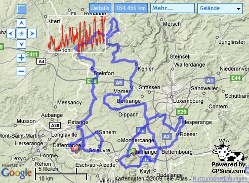 Streckenverlauf Skoda-Tour de Luxembourg 2009 - Etappe 2