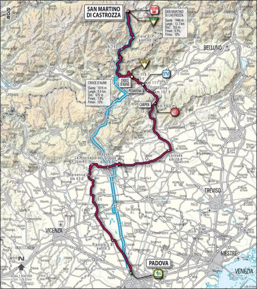 Streckenverlauf Giro d´Italia 2009 - Etappe 4
