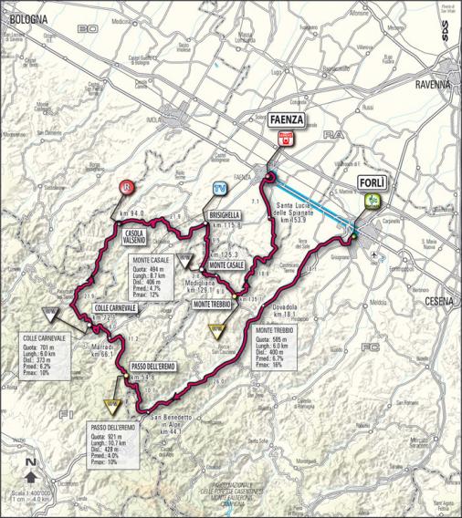 Streckenverlauf Giro d´Italia 2009 - Etappe 15