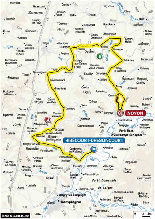Streckenverlauf Tour de Picardie 2009 - Etappe 4