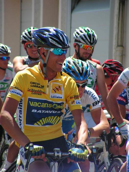 Der Fhrende in der Gesamtwertung Matteo Carrara (Team Vacansoleil) vorm Start zur 4. Etappe Circuit Lorraine