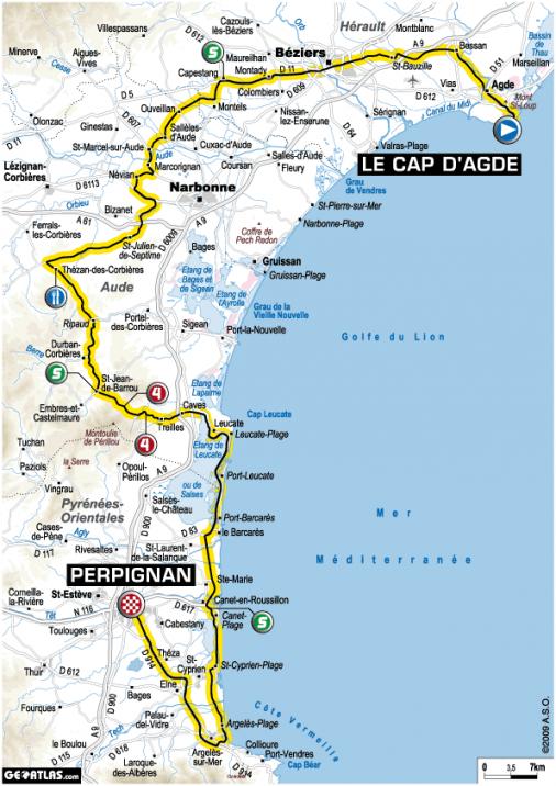 Streckenverlauf Tour de France 2009 - Etappe 5