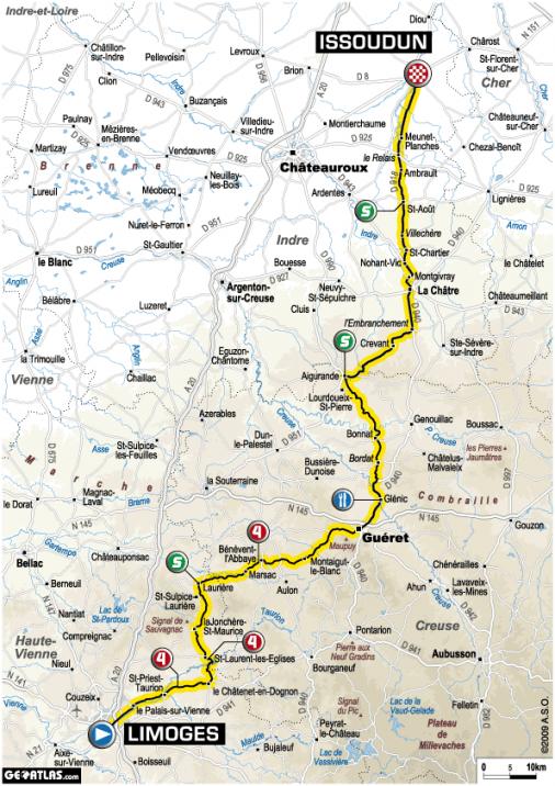 Streckenverlauf Tour de France 2009 - Etappe 10