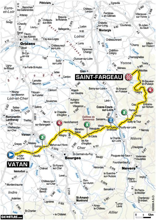 Streckenverlauf Tour de France 2009 - Etappe 11