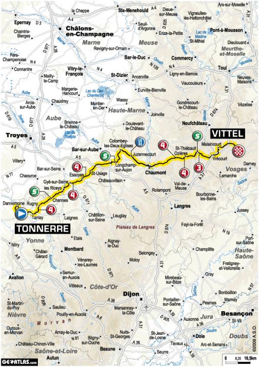 Streckenverlauf Tour de France 2009 - Etappe 12