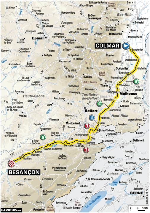 Streckenverlauf Tour de France 2009 - Etappe 14