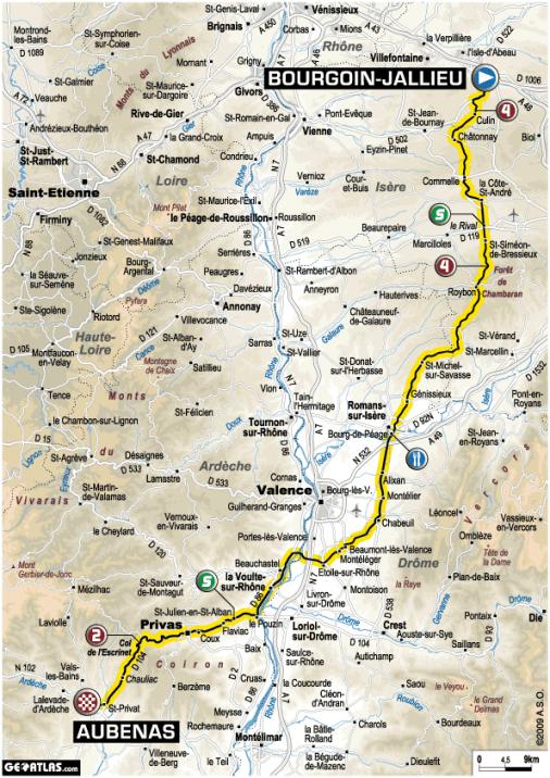 Streckenverlauf Tour de France 2009 - Etappe 19