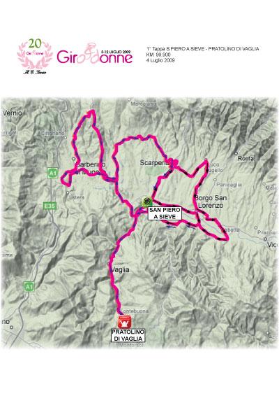 Streckenverlauf Giro d`Italia Internazionale Femminile 2009 - Etappe 1