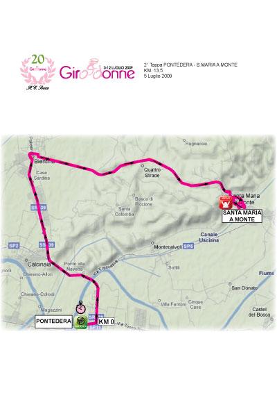 Streckenverlauf Giro d`Italia Internazionale Femminile 2009 - Etappe 2