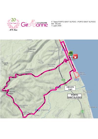 Streckenverlauf Giro d`Italia Internazionale Femminile 2009 - Etappe 4