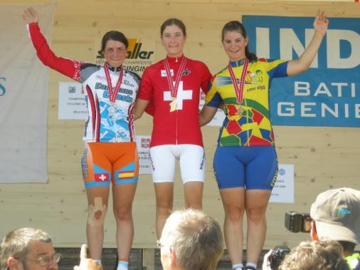 Siegerpodest Zeitfahren SM Frauen U23
