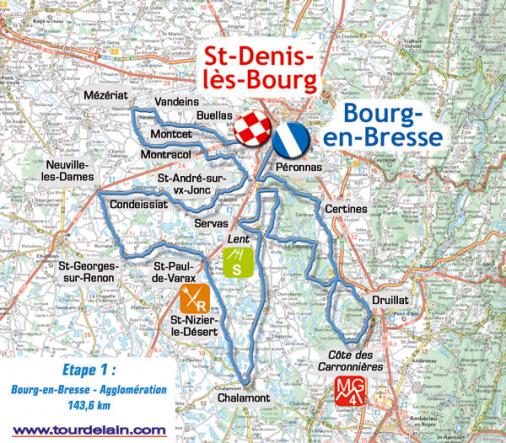 Streckenverlauf Tour de l`Ain 2009 - Etappe 1