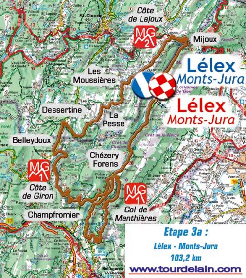 Streckenverlauf Tour de l`Ain 2009 - Etappe 3a
