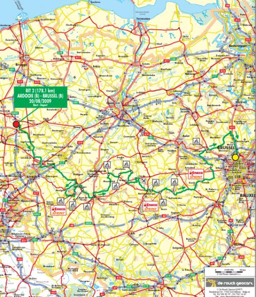 Streckenverlauf Eneco Tour 2009 - Etappe 2
