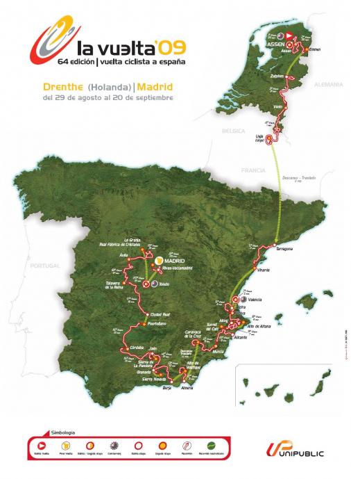 Streckenverlauf Vuelta a España 2009