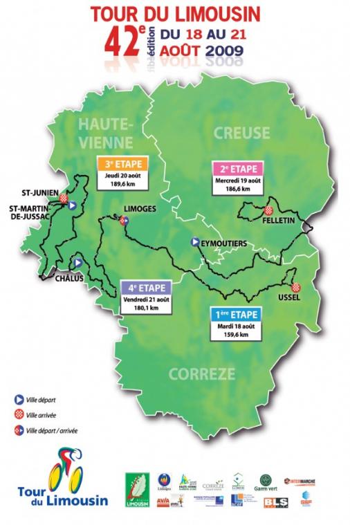 Streckenverlauf Tour du Limousin 2009