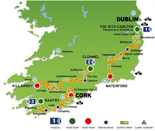 Streckenverlauf Tour of Ireland 2009