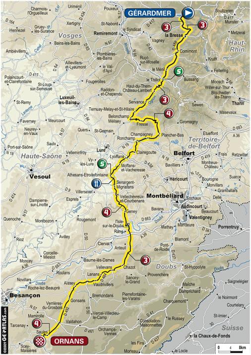 Streckenverlauf Tour de l`Avenir 2009 - Etappe 7