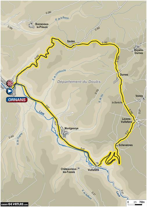 Streckenverlauf Tour de l`Avenir 2009 - Etappe 8