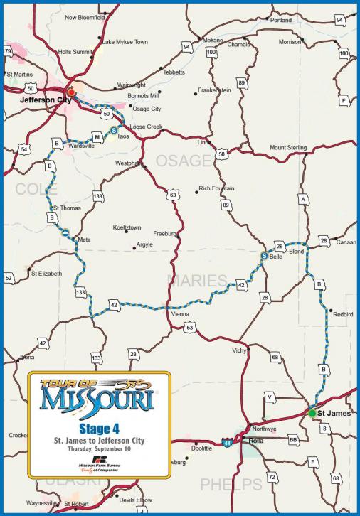 Streckenverlauf Tour of Missouri 2009 - Etappe 4