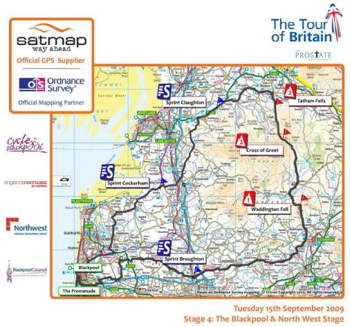 Streckenverlauf Tour of Britain 2009 - Etappe 4