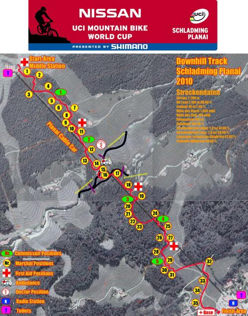 Streckenverlauf MTB-Weltcup Schladming 2009, Downhill